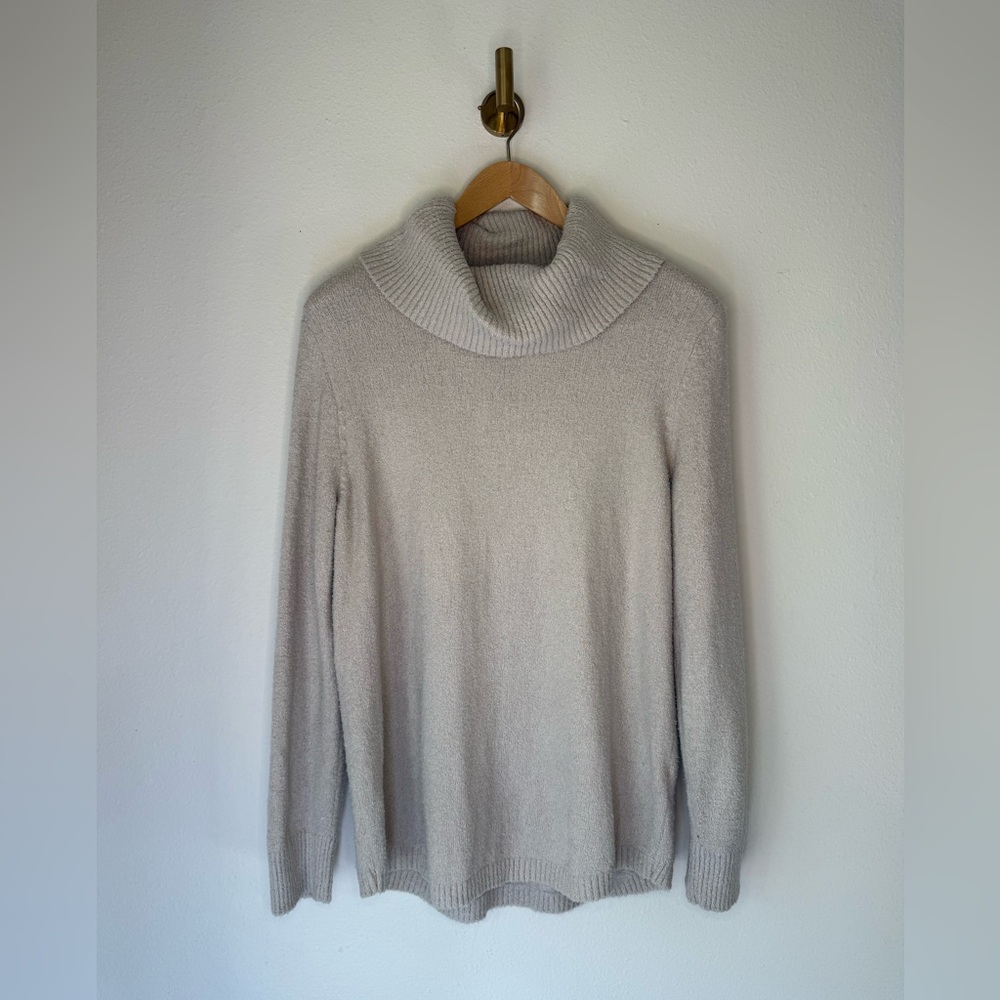 Rachel Zoe Beige Cowl Neck Knit Sweater Size L